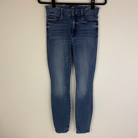 Mother Womens The Looker Ankle Skinny High Rise Casual Medium Wash Blue Jeans 26 - Picture 1 of 9
